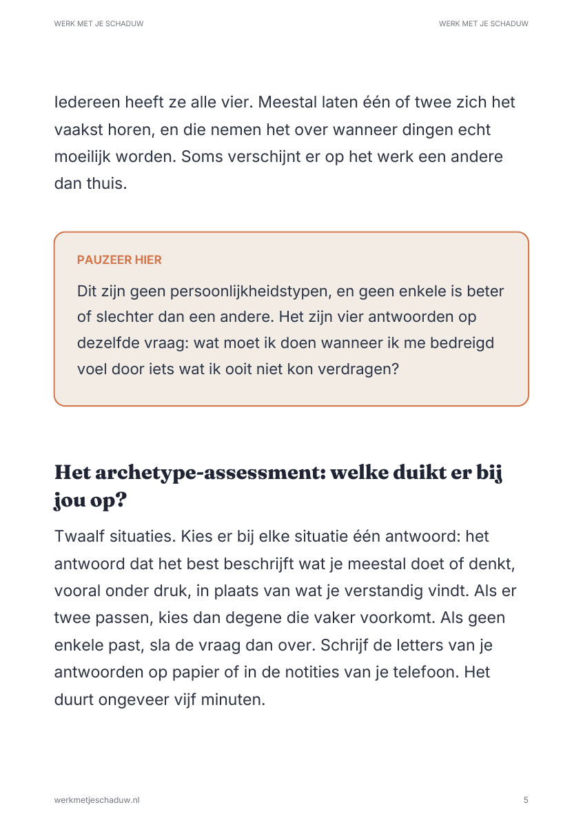 Een pagina uit het boek: Het Triggerdagboek